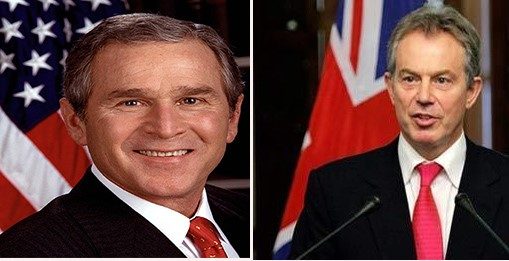 George W Bush  and Tony Blair